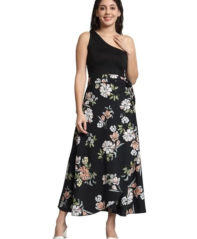 Figure Floral Print Wrap Around Skirt for Women & Girls, Printed Skirt for Women Western Wrap Around for Girls