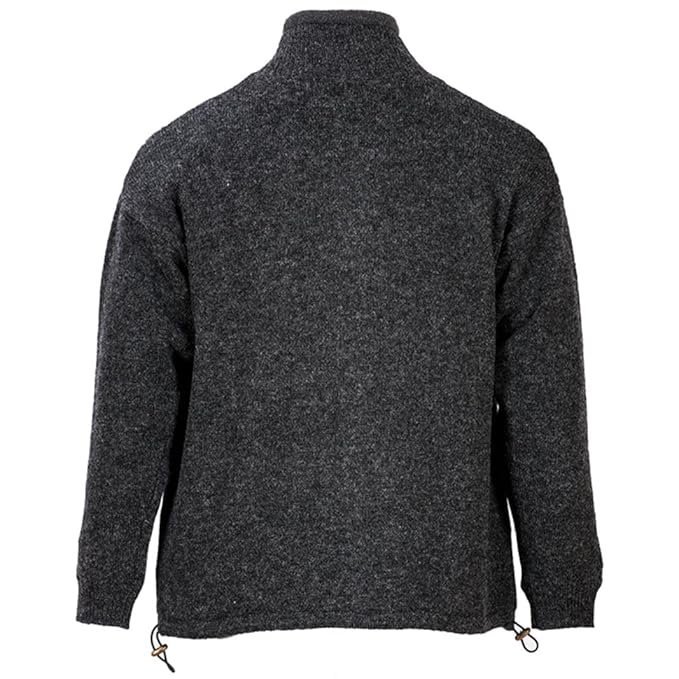 Men's Irish Wool Sweater, Full Zip, Front Pockets, Lined Interior, Gray - Image 2
