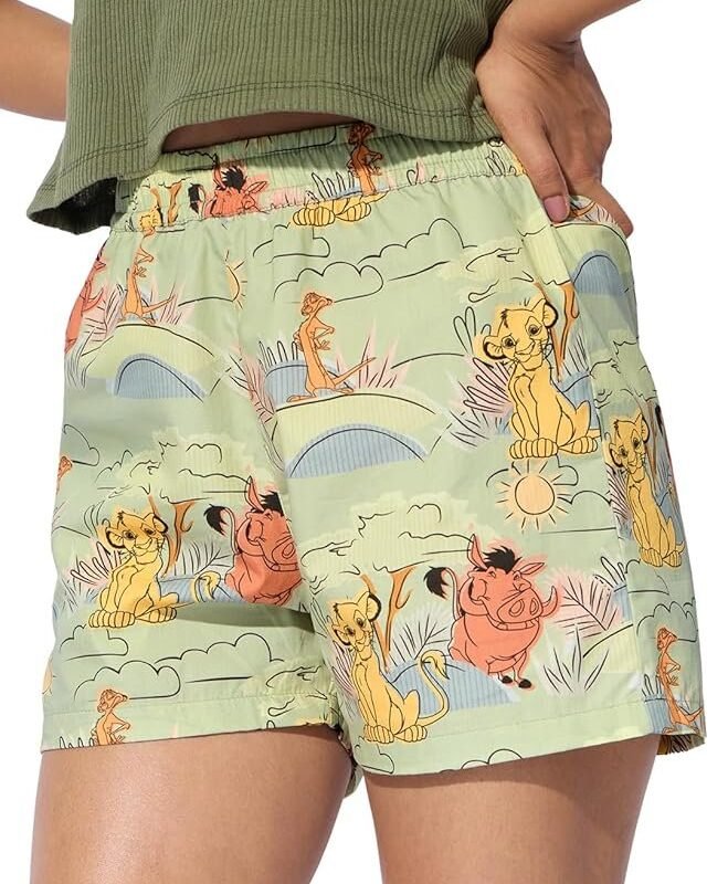 Hakuna Matata Women and Girls Pull On Green All Over Printed Regular Fit Cotton Boxer Shorts
