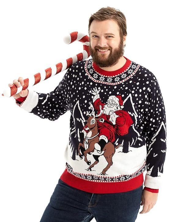 OFF THE RACK Unisex Women's Men's Christmas Jumper Funny Ugly Christmas Sweater Jumper for Christmas Knitted Jumper for Christmas Party Sweater - Image 4