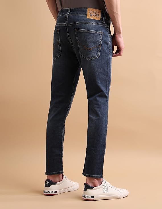 U.S. Polo Assn. Denim Co. Men's Cole Comfort Cropped Fit Blue Ultra Soft Jeans - Image 5