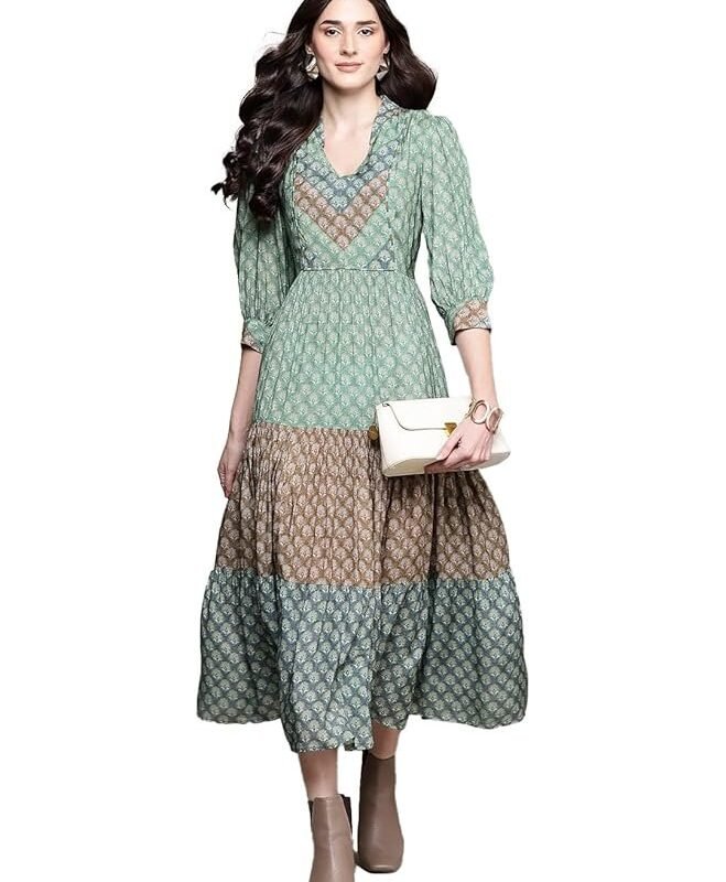 Green Essential-Avani Buti Long Dress
