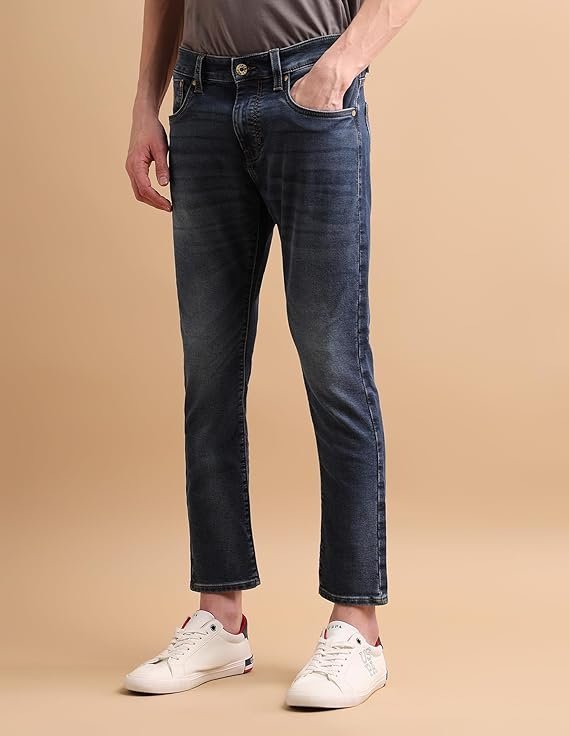 U.S. Polo Assn. Denim Co. Men's Cole Comfort Cropped Fit Blue Ultra Soft Jeans - Image 6