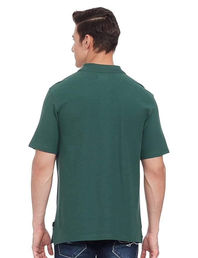 Marks & Spencer Mens Striped Cotton Polo Neck Regular Fit T-Shirt - Image 5