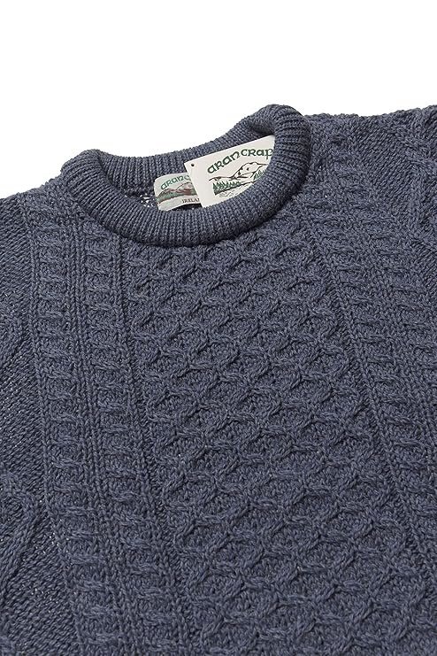 Aran Crafts Irish Soft Cable Knitted Crew Neck Sweater (100% Pure New Wool) - Image 4