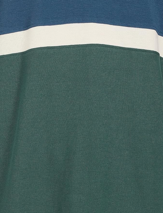 Marks & Spencer Mens Striped Cotton Polo Neck Regular Fit T-Shirt - Image 2